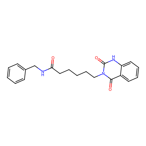 N-benzyl-6-(2,4-dioxo-1H-quinazolin-3-yl)hexanamide structure