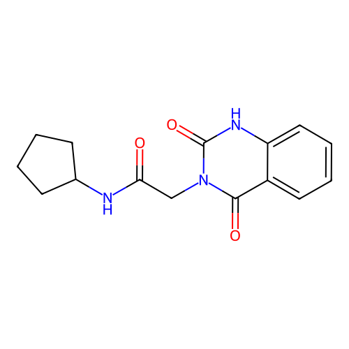 N-cyclopentyl-2-(2,4-dioxo-1H-quinazolin-3-yl)acetamide structure
