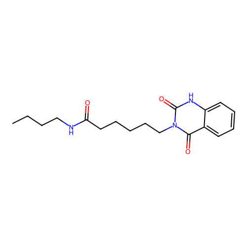 N-butyl-6-(2,4-dioxo-1H-quinazolin-3-yl)hexanamide structure