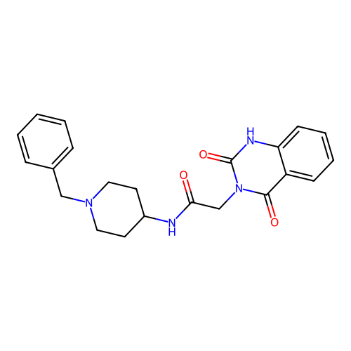N-(1-benzylpiperidin-4-yl)-2-(2,4-dioxo-1H-quinazolin-3-yl)acetamide structure