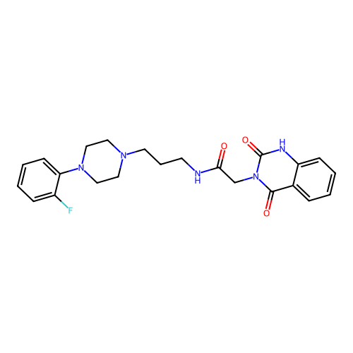 2-(2,4-dioxo-1H-quinazolin-3-yl)-N-[3-[4-(2-fluorophenyl)piperazin-1-yl]propyl]acetamide structure