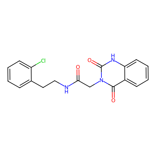 N-[2-(2-chlorophenyl)ethyl]-2-(2,4-dioxo-1H-quinazolin-3-yl)acetamide structure