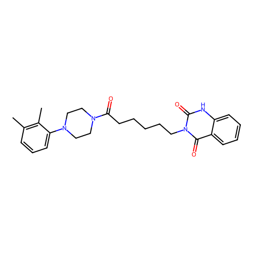 3-[6-[4-(2,3-dimethylphenyl)piperazin-1-yl]-6-oxohexyl]-1H-quinazoline-2,4-dione structure