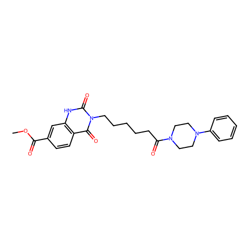 methyl 2,4-dioxo-3-[6-oxo-6-(4-phenylpiperazin-1-yl)hexyl]-1,2,3,4-tetrahydroquinazoline-7-carboxylate structure