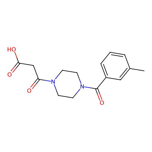 3-[4-(3-Methylbenzoyl)piperazin-1-yl]-3-oxopropanoic acid structure