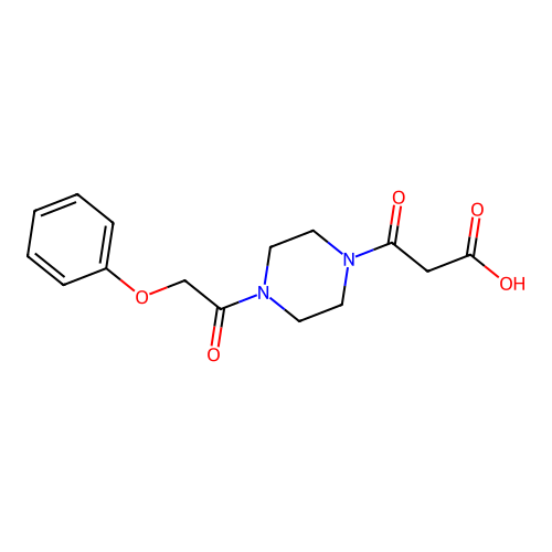 3-oxo-3-[4-(2-phenoxyacetyl)piperazin-1-yl]propanoic Acid structure