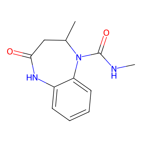 N,2-dimethyl-4-oxo-2,3,4,5-tetrahydro-1H-1,5-benzodiazepine-1-carboxamide structure