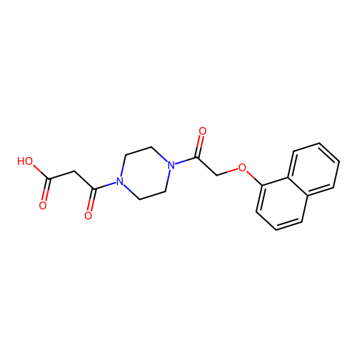 3-[4-(2-Naphthalen-1-yloxyacetyl)piperazin-1-yl]-3-oxopropanoic acid structure