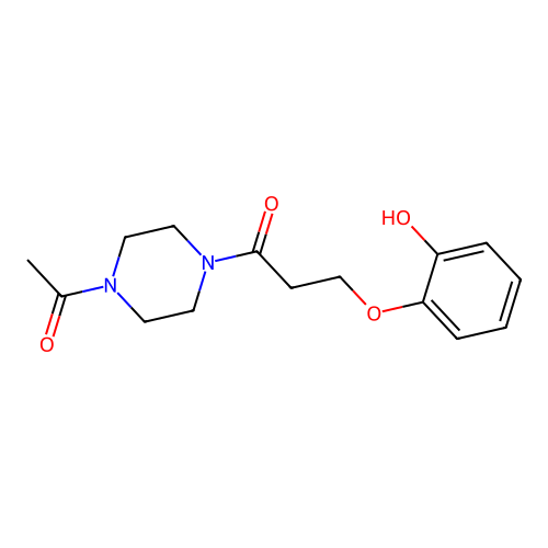 1-(4-Acetylpiperazin-1-yl)-3-(2-hydroxyphenoxy)propan-1-one structure