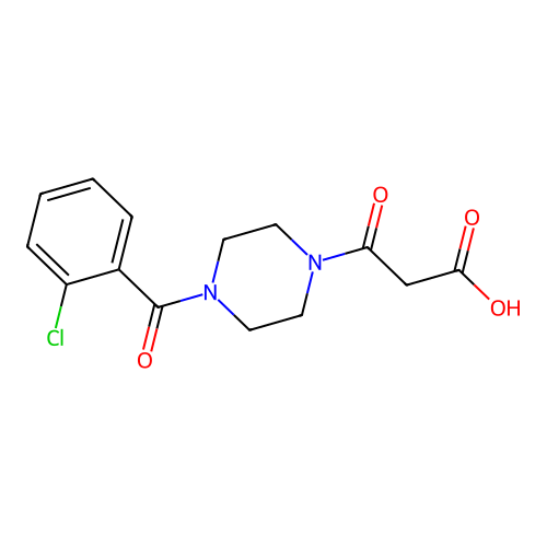 3-[4-(2-Chlorobenzoyl)piperazin-1-yl]-3-oxopropanoic acid structure