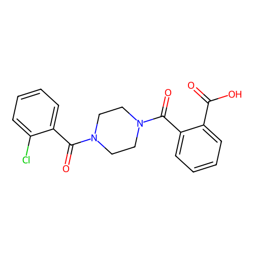 2-{[4-(2-Chlorobenzoyl)piperazin-1-yl]carbonyl}benzoic acid structure