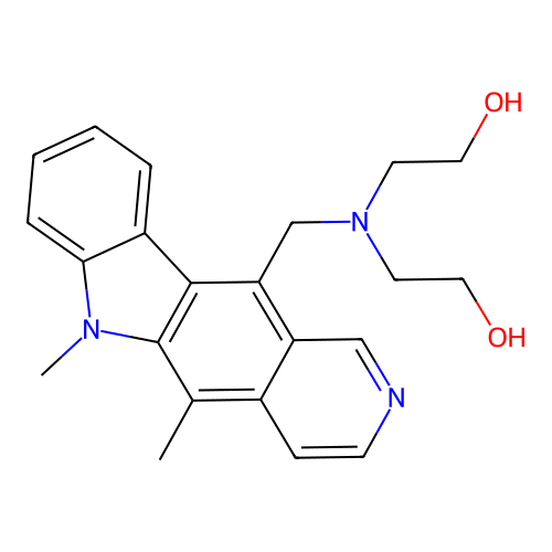 2-[(5,6-Dimethylpyrido[4,3-b]carbazol-11-yl)methyl-(2-hydroxyethyl)amino]ethanol structure
