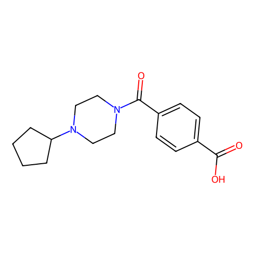 4-(4-cyclopentylpiperazine-1-carbonyl)benzoic Acid structure