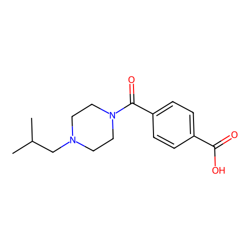 4-[4-(2-methylpropyl)piperazine-1-carbonyl]benzoic Acid structure