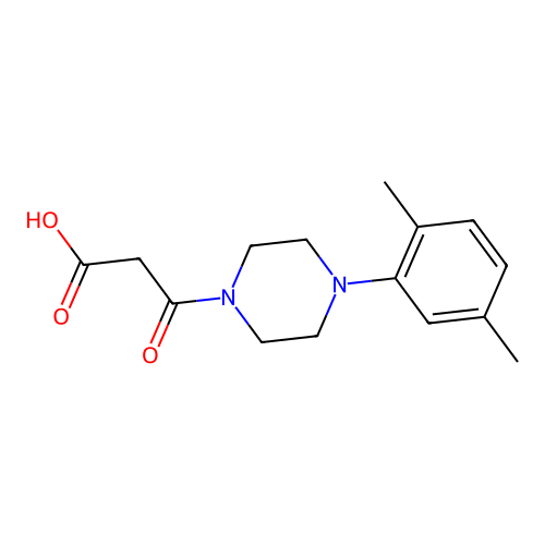 3-[4-(2,5-Dimethylphenyl)piperazin-1-yl]-3-oxopropanoic acid structure