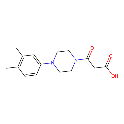 3-[4-(3,4-Dimethylphenyl)piperazin-1-yl]-3-oxopropanoic acid structure