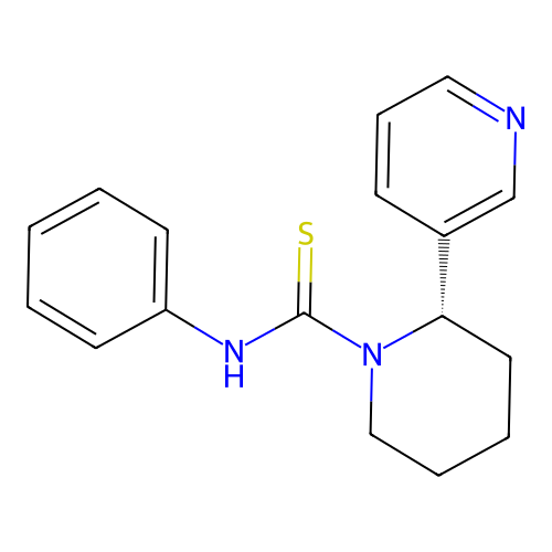(2S)-N-phenyl-2-pyridin-3-ylpiperidine-1-carbothioamide structure