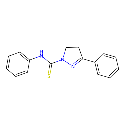 1H-Pyrazole-1-carbothioamide, 4,5-dihydro-N,3-diphenyl- structure