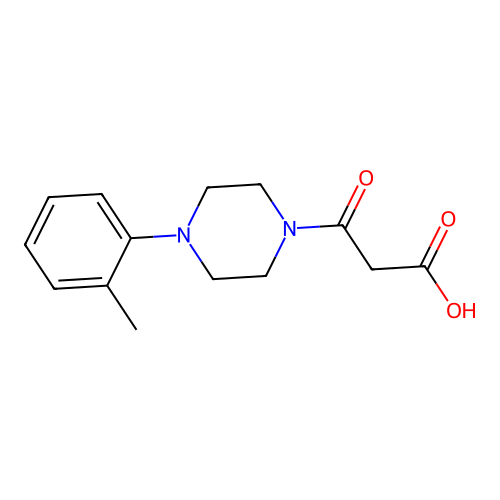 3-[4-(2-Methylphenyl)piperazin-1-yl]-3-oxopropanoic acid structure