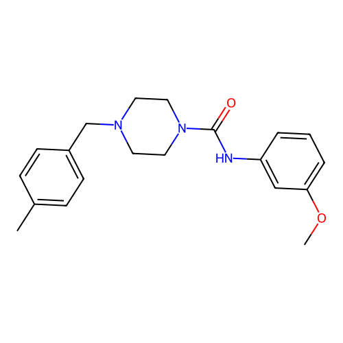 N-(3-methoxyphenyl)-4-[(4-methylphenyl)methyl]piperazine-1-carboxamide structure