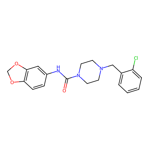 N-(1,3-benzodioxol-5-yl)-4-[(2-chlorophenyl)methyl]piperazine-1-carboxamide structure