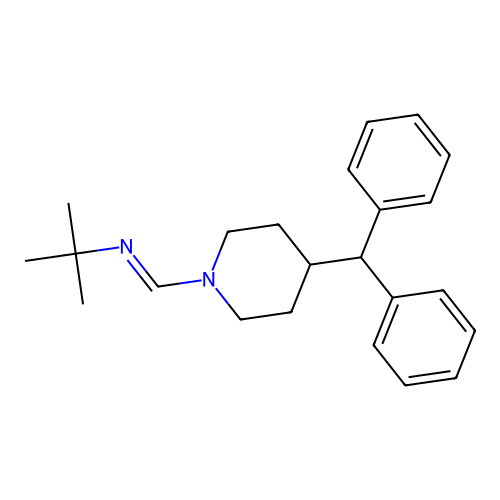Piperidine, 1-[[(1,1-dimethylethyl)imino]methyl]-4-(diphenylmethyl)- structure