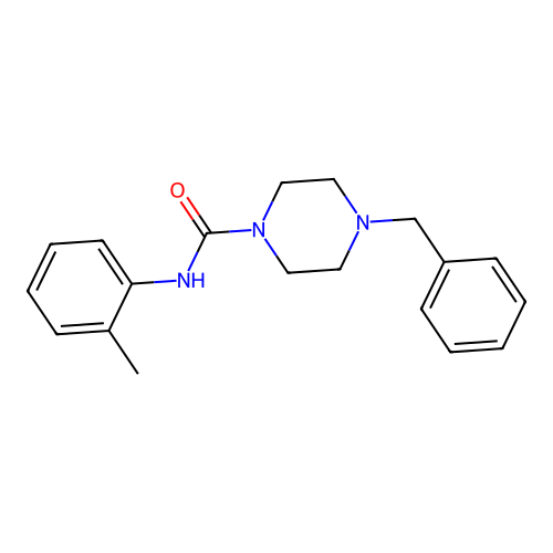 4-benzyl-N-(2-methylphenyl)piperazine-1-carboxamide structure