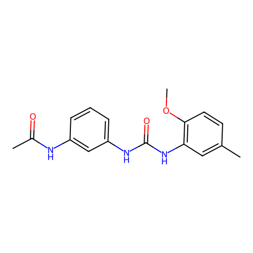 N-[3-[(2-methoxy-5-methylphenyl)carbamoylamino]phenyl]acetamide structure