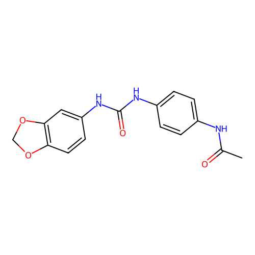 N-[4-(1,3-benzodioxol-5-ylcarbamoylamino)phenyl]acetamide structure