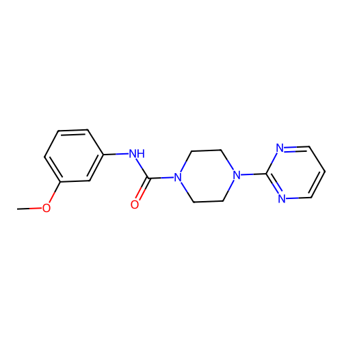 N-(3-methoxyphenyl)-4-pyrimidin-2-ylpiperazine-1-carboxamide structure