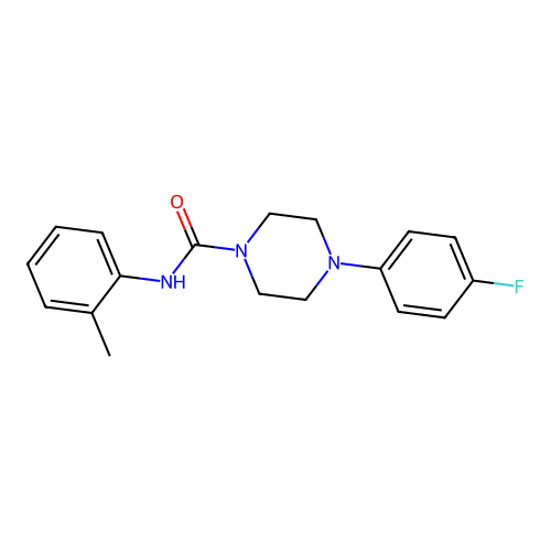 4-(4-fluorophenyl)-N-(2-methylphenyl)piperazine-1-carboxamide structure