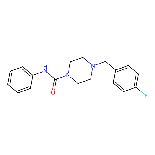 4-[(4-fluorophenyl)methyl]-N-phenylpiperazine-1-carboxamide structure