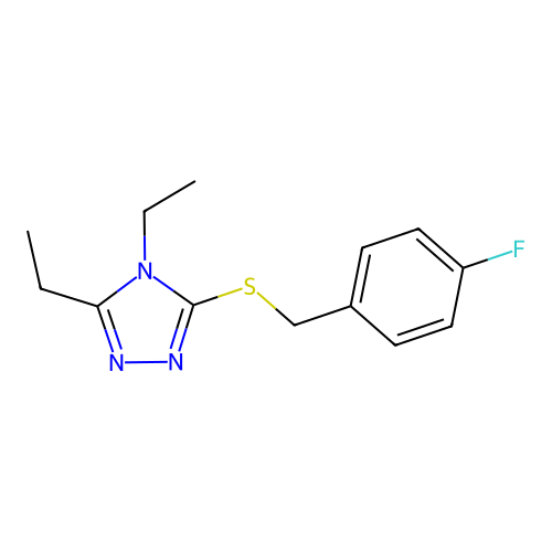 3,4-Diethyl-5-[(4-fluorophenyl)methylsulfanyl]-1,2,4-triazole structure