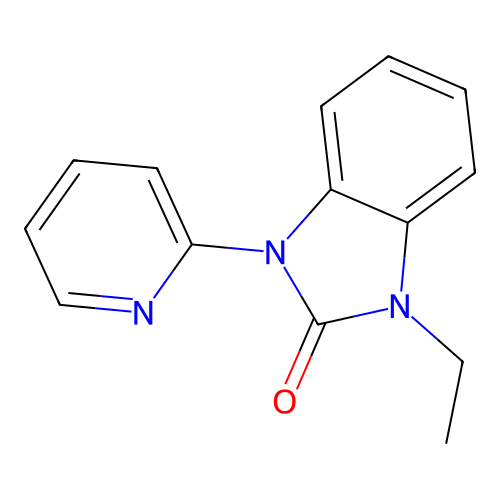 2H-Benzimidazol-2-one, 1,3-dihydro-1-ethyl-3-(2-pyridinyl)- structure