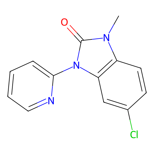 2H-Benzimidazol-2-one, 1,3-dihydro-5-chloro-1-methyl-3-(2-pyridinyl)- structure