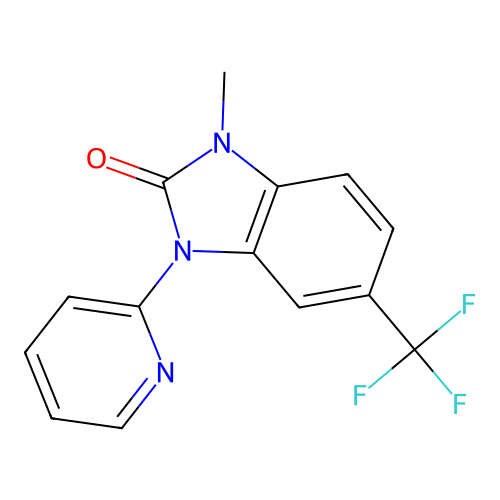 2H-Benzimidazol-2-one, 1,3-dihydro-1-methyl-3-(2-pyridinyl)-5-(trifluoromethyl)- structure