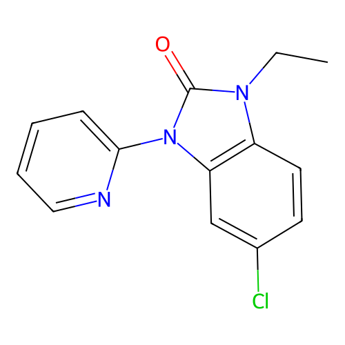 2H-Benzimidazol-2-one, 1,3-dihydro-5-chloro-1-ethyl-3-(2-pyridinyl)- structure