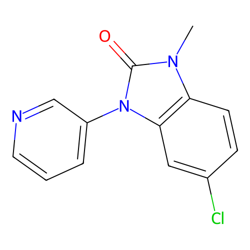 2H-Benzimidazol-2-one, 1,3-dihydro-5-chloro-1-methyl-3-(3-pyridinyl)- structure