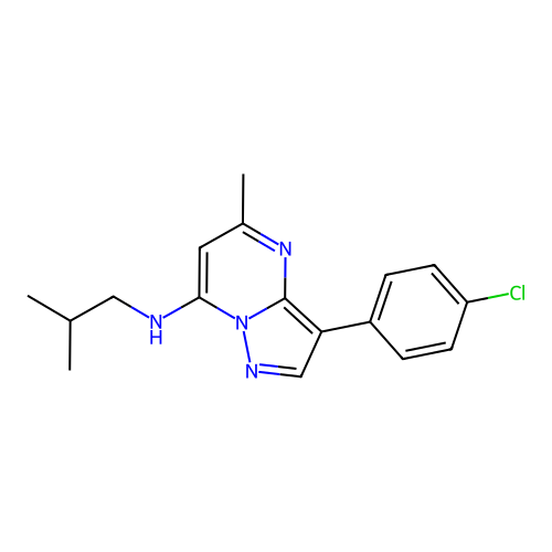 3-(4-chlorophenyl)-5-methyl-N-(2-methylpropyl)pyrazolo[1,5-a]pyrimidin-7-amine structure
