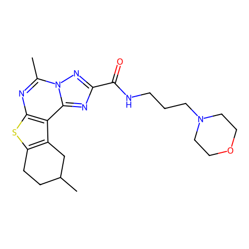 5,10-dimethyl-N-(3-morpholinopropyl)-8,9,10,11-tetrahydrobenzo[4,5]thieno[3,2-e][1,2,4]triazolo[1,5-c]pyrimidine-2-carboxamide structure