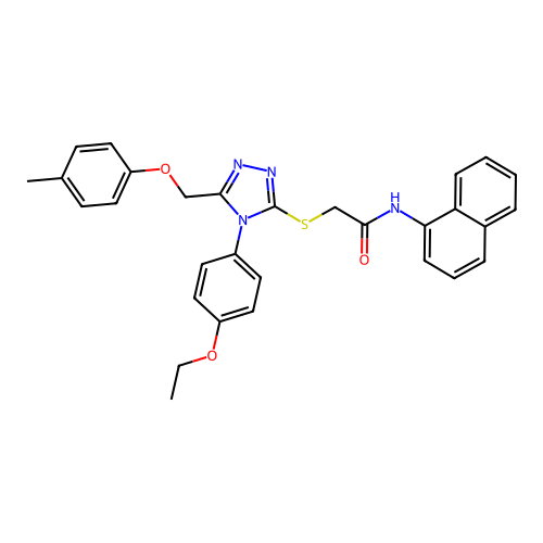 2-((4-(4-ethoxyphenyl)-5-((p-tolyloxy)methyl)-4H-1,2,4-triazol-3-yl)thio)-N-(naphthalen-1-yl)acetamide structure