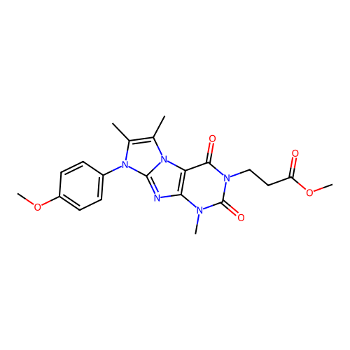 methyl 3-[8-(4-methoxyphenyl)-1,6,7-trimethyl-2,4-dioxo-1,2,4,8-tetrahydro-3H-imidazo[2,1-f]purin-3-yl]propanoate structure