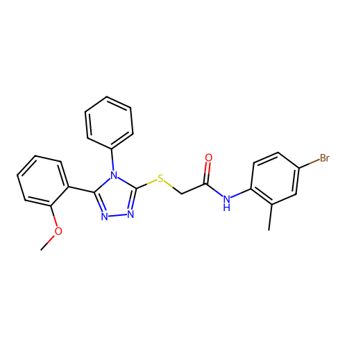 N-(4-bromo-2-methylphenyl)-2-{[5-(2-methoxyphenyl)-4-phenyl-4H-1,2,4-triazol-3-yl]sulfanyl}acetamide structure