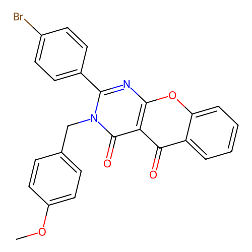 2-(4-bromophenyl)-3-(4-methoxybenzyl)-4H-chromeno[2,3-d]pyrimidine-4,5(3H)-dione structure
