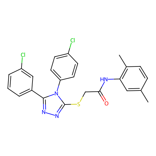 2-{[5-(3-chlorophenyl)-4-(4-chlorophenyl)-4H-1,2,4-triazol-3-yl]sulfanyl}-N-(2,5-dimethylphenyl)acetamide structure