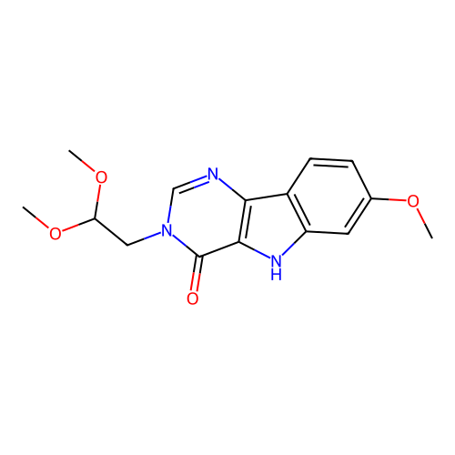3-(2,2-dimethoxyethyl)-7-methoxy-3,5-dihydro-4H-pyrimido[5,4-b]indol-4-one structure