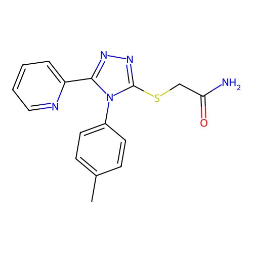2-{[4-(4-methylphenyl)-5-(pyridin-2-yl)-4H-1,2,4-triazol-3-yl]sulfanyl}acetamide structure