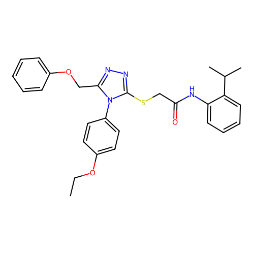 2-{[4-(4-ethoxyphenyl)-5-(phenoxymethyl)-4H-1,2,4-triazol-3-yl]sulfanyl}-N-[2-(propan-2-yl)phenyl]acetamide structure