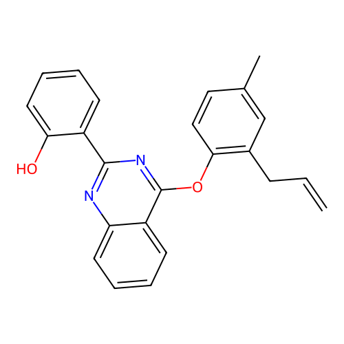 2-{4-[4-Methyl-2-(prop-2-en-1-yl)phenoxy]quinazolin-2-yl}phenol structure