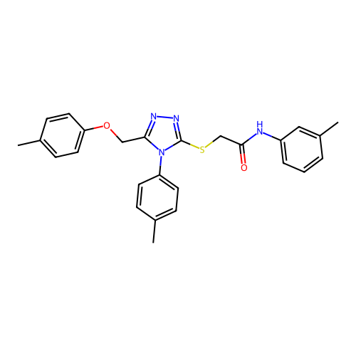 N-(m-tolyl)-2-((4-(p-tolyl)-5-((p-tolyloxy)methyl)-4H-1,2,4-triazol-3-yl)thio)acetamide structure